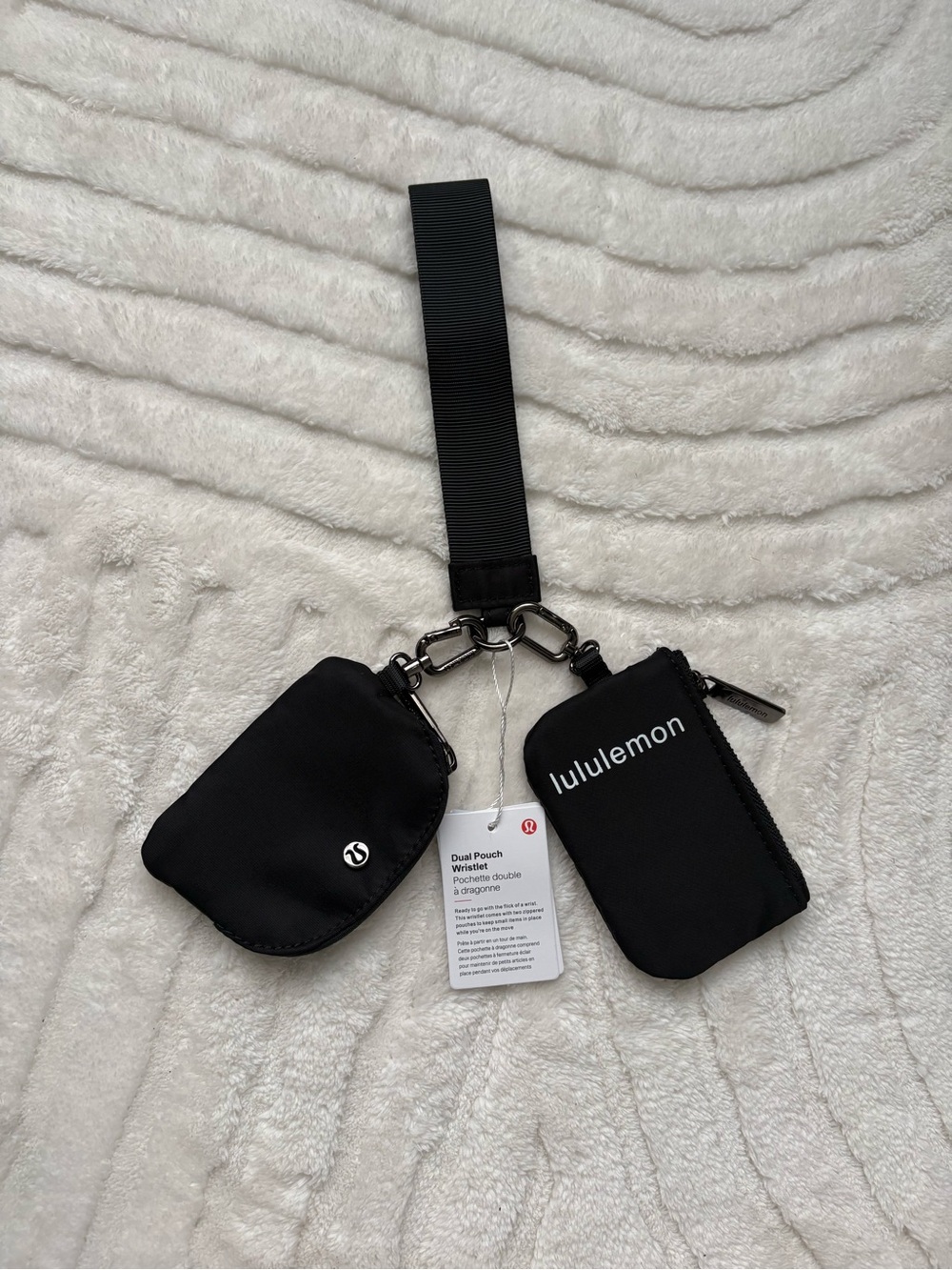 lululemon athletica women’s Black Dual Pouch Wristlet